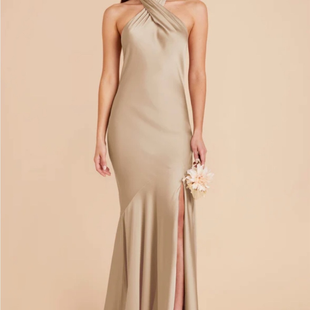 Birdy Grey Stephanie Dress
Matte Satin Neutral Champagne Size Medium BRAND NEW